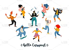 现代,舞蹈,矢量,女人,绘画插图,乐趣,男人,明亮,演出服