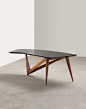 Louis Sognot; Lacquered Wood and Oak Coffee Table, c1954. Wood and oak?