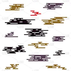 日本的云。中国的云。东方、亚洲传统图案