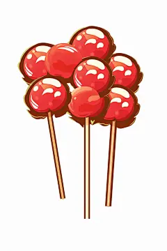 美味水果冰糖葫芦插画