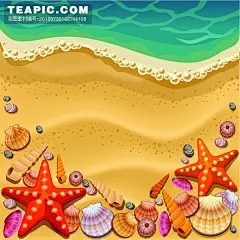 暑假海边矢量素材#暑假##海边##度假##海星##夏季##风景##贝壳##海螺##海滩##沙滩##鹅卵石##背景##休闲#