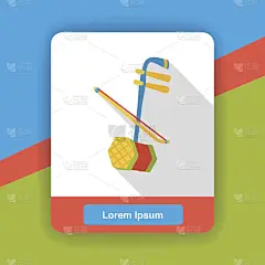 中国二胡乐器平面图标