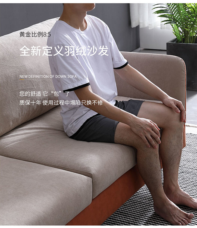 北欧ins风羽绒沙发 进口面料整装单人位...