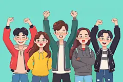 卡通青年人物图片插画图