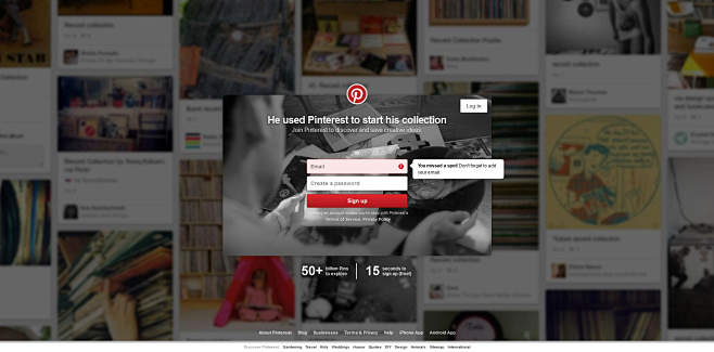 Pinterest- 注册首页
