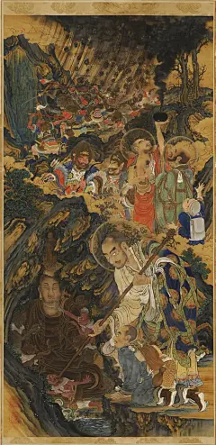 【佛教慧日艺术】再分享高清精美大图-东京增上寺藏 &lt;wbr&gt;狩野一信绘 &lt;wbr&gt;五百罗汉图（部分）