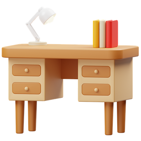 Study Table 3D Icon