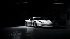 高清晰白色法拉利Ferrari豪车桌面壁纸下载封面大图
