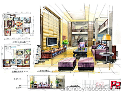 一分三千采集到室内手绘效果图