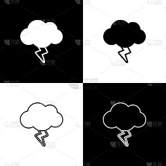 暴风雨,分离着色,计算机图标,黑白图片,直的,云,天气,气象学,雷雨,布置