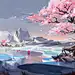 trees and small town (winter), renfei xu