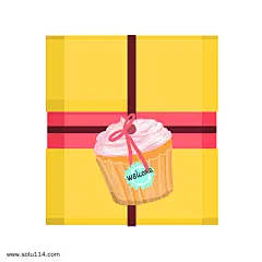 甜品卡通礼品包装盒插画图片png免抠元素卡通手绘背景装饰免扣图片