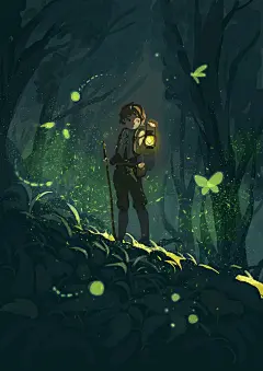 夜色_米可利亚__插画师作品_涂鸦王国gracg.com