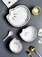 简约碗碟单个装创意个性可爱汤碗小号家用陶瓷盘子学生一人食餐具-tmall.com天猫