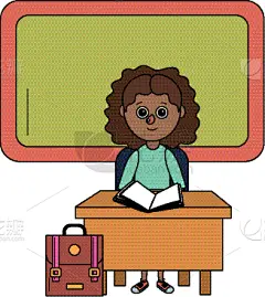 动画片,女生,可爱的,创造力,书,重返校园,概念,小学,图像,书桌