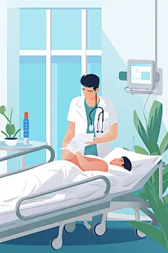 医生诊疗医疗扁平风插画
