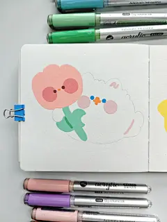 丙烯马克笔| 简简单单可可爱爱治愈插画 - 小红书