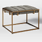 Fontanne Upholstered Ottoman - Square | west elm. 23"w x 20"d x 16.9"H