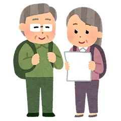 老年人 老人旅游 出游 度假 旅行  卡通 插画 免扣 素材 手绘 pn6