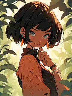 可可爱爱的短发女孩