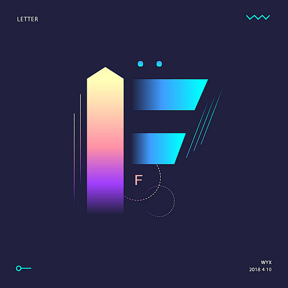 科技字体设计-F
