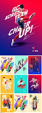 8款体育运动人物错位排版海报PSD素材2020259 - 设计素材 - 比图素材网