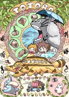 网上看到一组穆夏风格的宫崎骏电影插画，真心美腻！