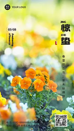 惊蛰节气祝福手机海报