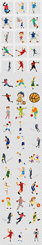 卡通篮球运动人物PNG透明背景素材