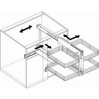 房橱柜转角柜的抽拉式五金件的原理解析图。...