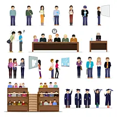创意大学生人物设计矢量素材