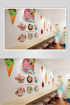 企业展示贴纸壁纸甜品品牌VI样机-众图网