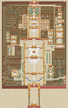 一二一三八采集到HT中式建筑元素-园林规划-鸟瞰图