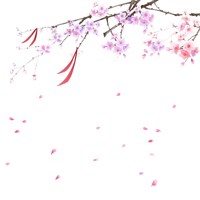古风中国风仙侠十里桃花桃树PNG免扣装饰...