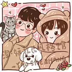 [我要变成装饰画]定制装饰画手绘头像二次元卡通漫画情侣婚礼礼物-淘宝网