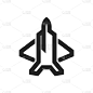 Outline Icon - Fighter jet