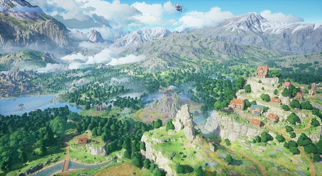Stylized Mountain Valley图片_背景图片素材-花瓣网