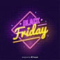 Black friday sale neon sign background Free Vector