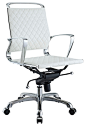 Vibe Modern Leather Midback Office Chair in White - modern - task chairs - LexMod