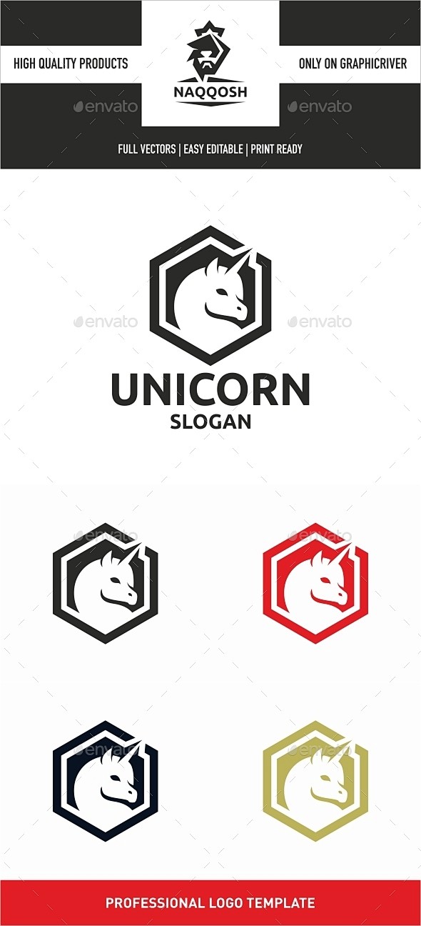 独角兽——符号标志模板Unicorn -...
