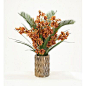 Distinctive Designs Cymbidium Orchids and Cycas Palm and Orchid Foliage in Zig Zag Vase Flower Color: