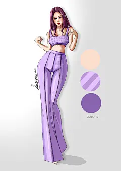 服装设计手绘图 效果图 模特插画 人体比例 漫画动漫人物风格线稿 灵感 配色 素材 原创
