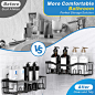 Amazon.com: EUDELE Shower Caddy 5 Pack,Adhesive Shower Organizer for Bathroom Storage&Home Decor&Kitchen,No Drilling,Large Capacity,Rustproof Stainless Steel Bathroom Organizer,Shower Shelves for Inside Shower : Home & Kitchen