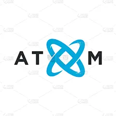 modern minimalist atomic logo