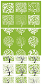 Green Spring Trees Vector