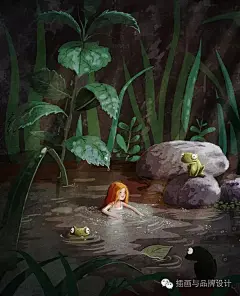 I&amp;B插画丨波兰的国宝级插画师，画出了无数人梦中的童话！(二)水 黑暗 光 青蛙 洗澡 植物