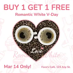 Pink Line Frame White Valentine's Day Coffee Shop Promotion Ecommerce Prodduct Image