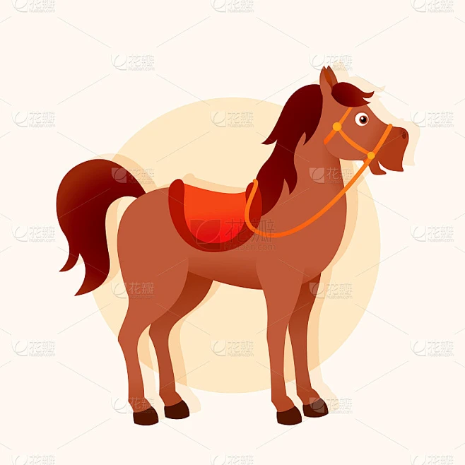 Cartoon horse素材-花瓣网