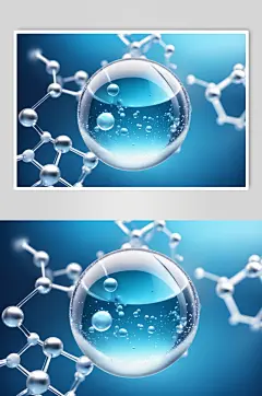AI数字艺术医美液体泡泡分子3d医疗模型