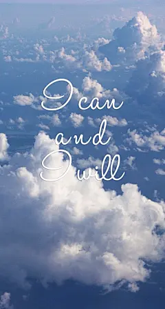 潇洒小姐【立于風中的Elsa】I can and I will.天空云层蓝天白云 蓝色简洁 手机壁纸背景女生男生头像 插图插画绘图 唯美治愈 欧美 英文字